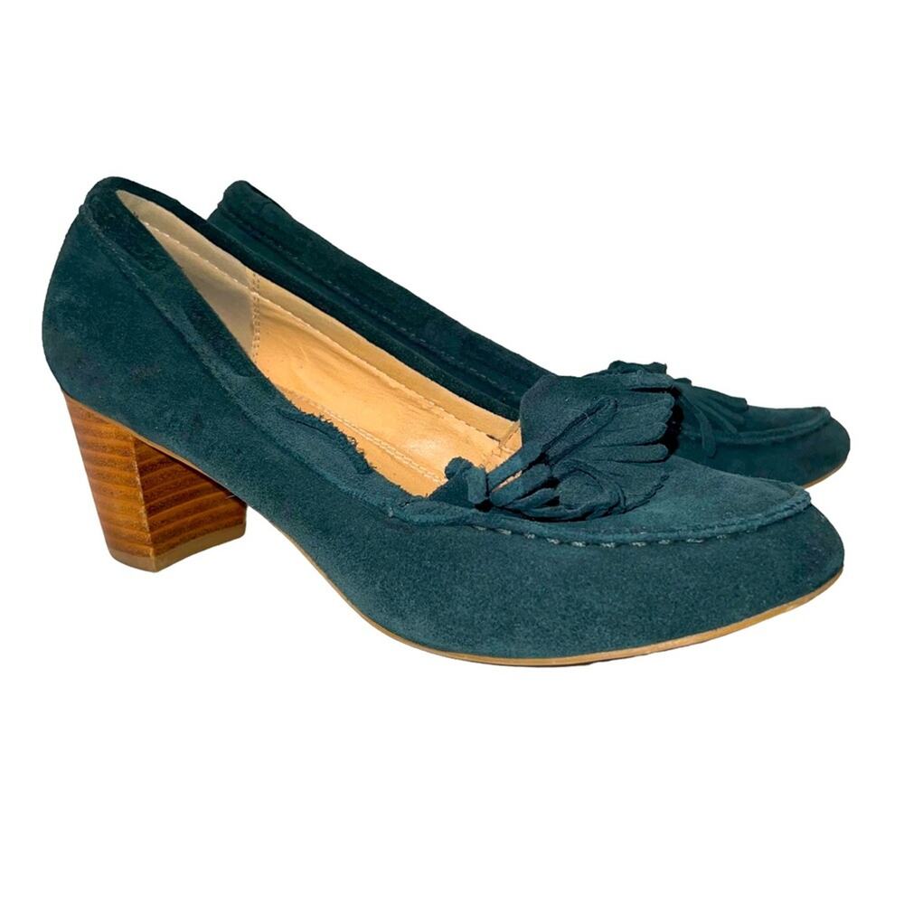 Anthropologie Womens Shoes Size 7.5 Marais USA Suede Moccasin Heel